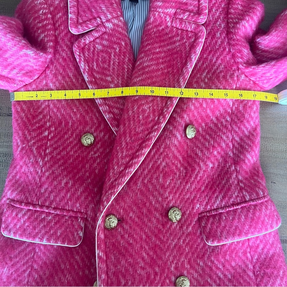 J Crew Diamond Tweed Peacoat in Pink 2 - Picture 10 of 15